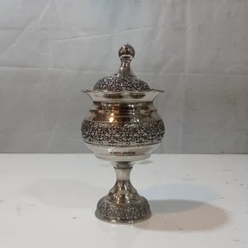 قندان مسی کروم گلبرگ پایه دار گنبدی نانو شده