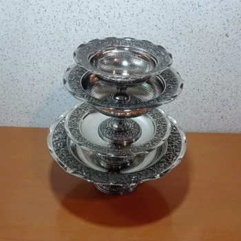 سرویس پذیرایی گلبرگ مسی الماس کروم شده نانو