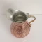 پارچ مسی الماس تراش طرحدار بزرگ دسته برنجی نانو