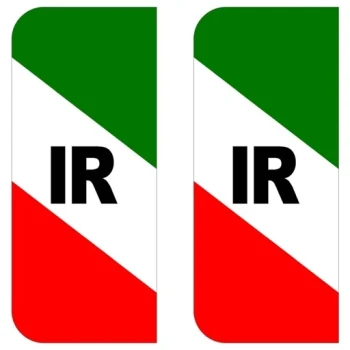 برچسب استیکر پلاک خودرو طرح پرچم ایران بسته 2عددی