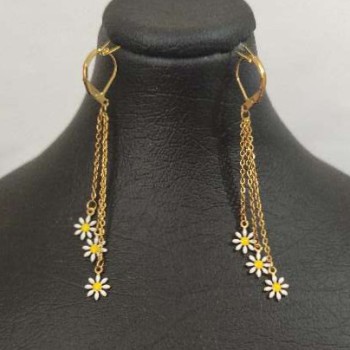 گوشواره آویزی سبک طلایی و نقره‌ای رنگ ثابت
