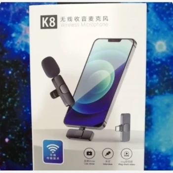 میکروفن بیسیم برد 20m وایرلس دار و سوکت Type-C و لایتنینگ