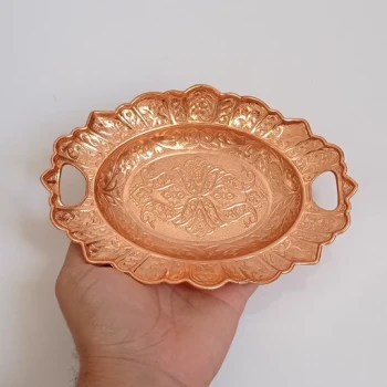 خرما خوری طرحدار مسی رنگ زنجانیها نانو شده با کیفیت عالی 