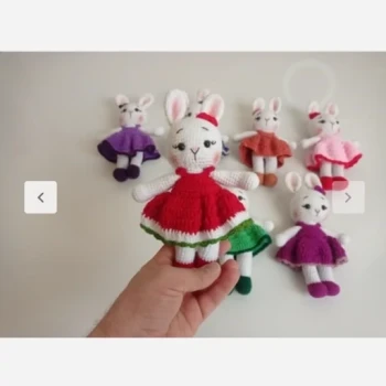 عروسک کاملا دست بافت خرگوش خانم کیفیت عالی جدید
