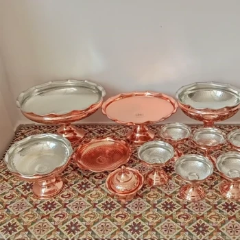 ظروف پذیرایی مسی مخصوص عید نوروز نانو شده با کیفیت عالی 