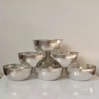 کاسه مسی دو رو قلع آبگوشت خوری شش عددی