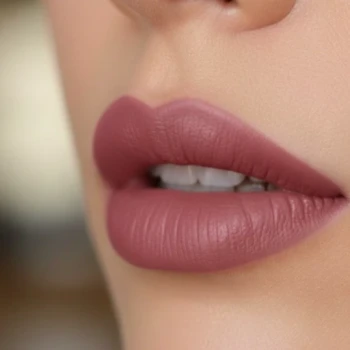 رژلب مات استخری رنگ قهوه ای کاراملی ملایم روژ 24 ساعته