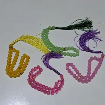 تسبیح آبرنگی سی و سه عددی رنگی نمره ده مناسب سوغات هدیه معنوی سوغات کربلا جشن تکلیف 