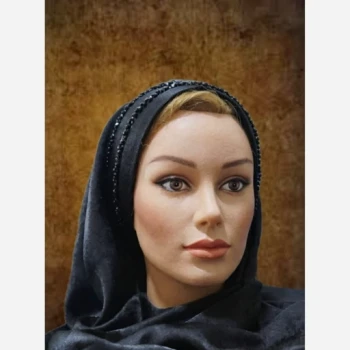 هدشال مجلسی مشکی برای خانمهای محجبه