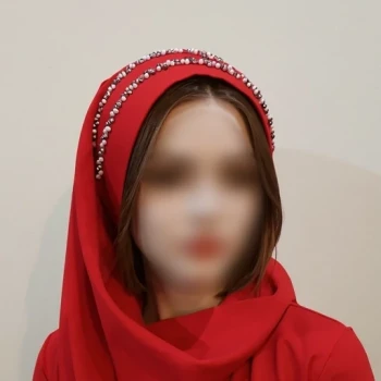 هدشال مجلسی کرم کرپ حریر قرمز