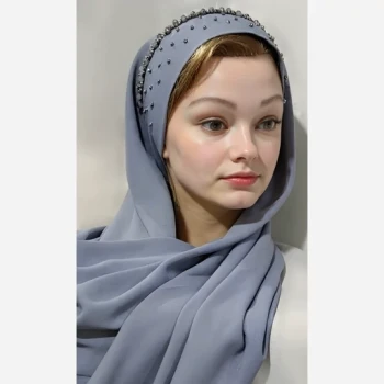 هدشال مجلسی کرپ حریر طوسی روشن و روشن تر 