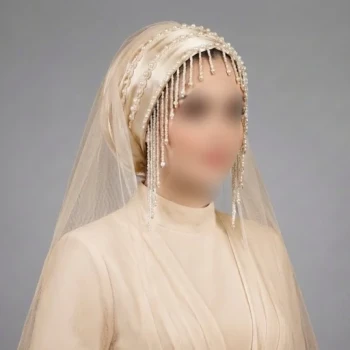 توربان مجلسی کرم شرابه دار