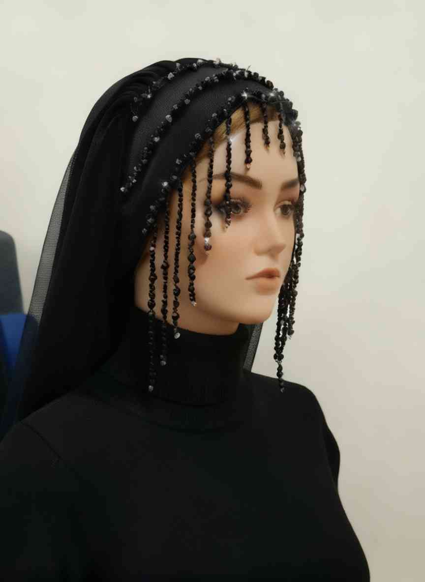 توربان مجلسی مشکی کاملا مشکی و براق 