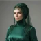 توربان مجلسی سبز شرابه دار دارای رنگ بندی 