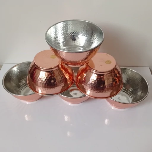کاسه سوپ خوری مسی ته پوش نانو شده 6 عددی