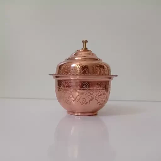 قندان مسی متوسط بدون پایه طرحدار نانو شده زنجانیها