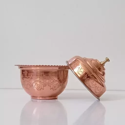 قندان مسی متوسط بدون پایه طرحدار نانو شده زنجانیها