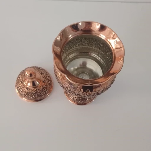 قندان مسی گلبرگ پایه دار گنبدی نانو شده