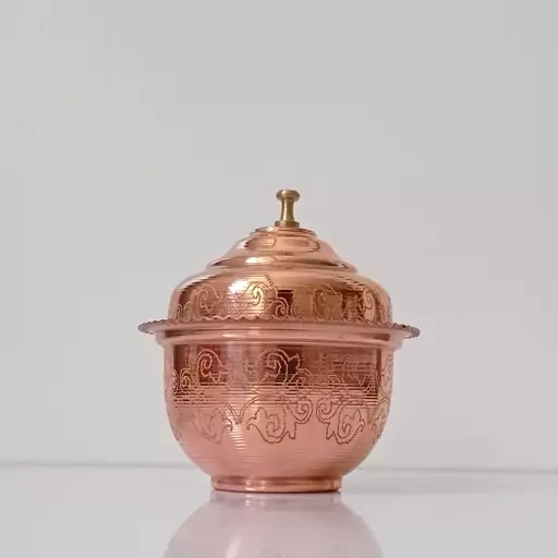 قندان مسی متوسط بدون پایه طرحدار نانو شده زنجانیها