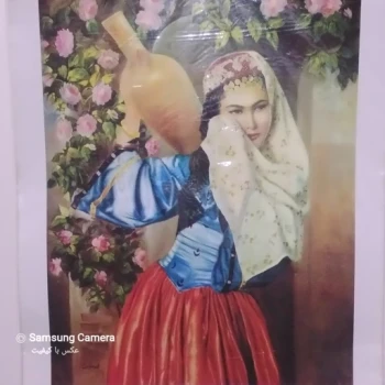 پوستر زیبا خاتون مدل نقاشی شده قد کار 50 سانت