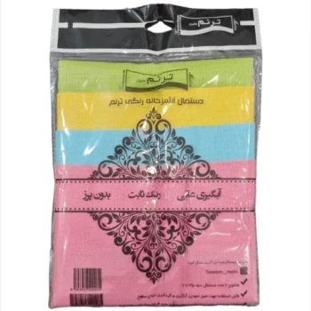 دستمال آشپزخانه 4 عددی رنگی ترنم