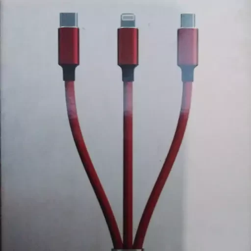 کابل سه سر سوکت micro usbکنفیطول کابل 1200میلیمتر 