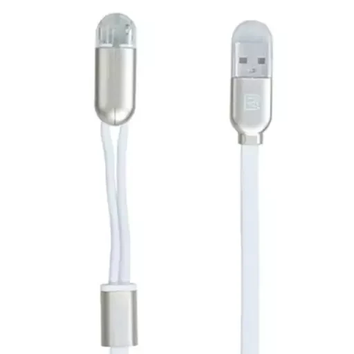 کابل شارژ و انتقال داده دو سر لایتنینگ و میکرو یو اس بی ریمکس Remax RC-025T Magnet Lightning And Micro USB 2 in 1