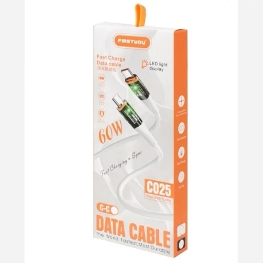 کابل شارژ فست لایتنینگ Usb to Lightning مدل چراغ دار 