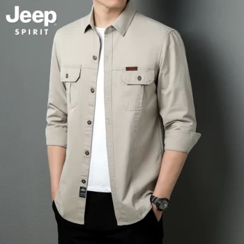 پیراهن دوجیب کتان مارک jeep