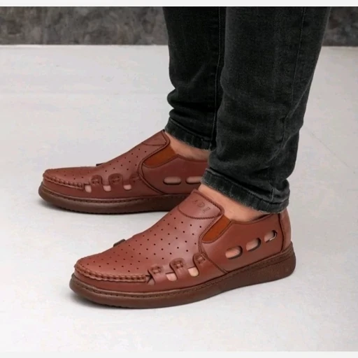 صندل مردانه کفش مردانه تابستانی مدل آتن رنگ عسلی