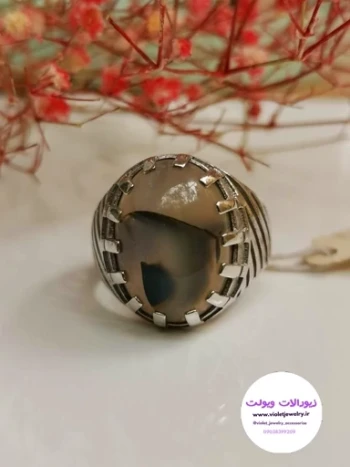 انگشتر نقره ایتالیایی مردانه سنگ اصلی وزن 8 گرم 💎 کد 312