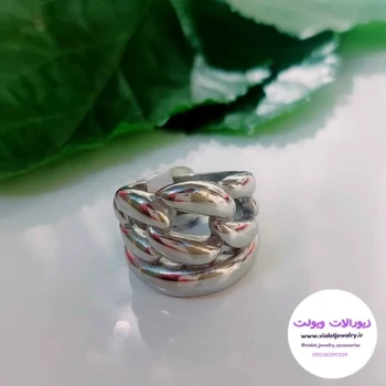 انگشترزنانه نقره ای رنگ ثابت سایز 9 کد 2951