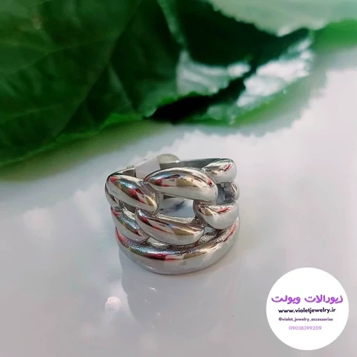 انگشترزنانه نقره ای رنگ ثابت سایز 9 کد 2951