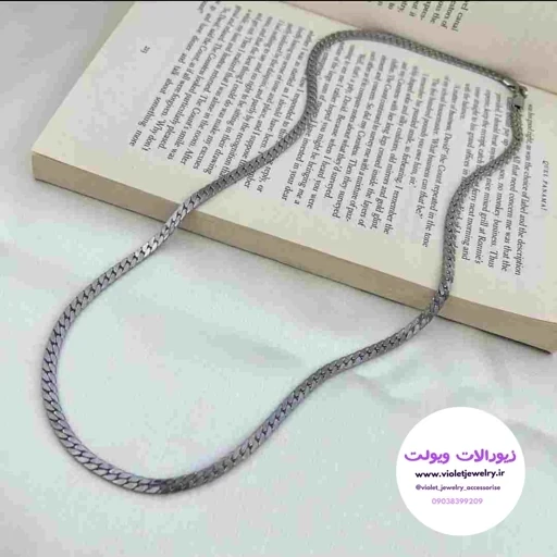 گردنبند مردانه زنجیر نقره ای طرح کارتیر 6میل در دو رنگ نقره ای و طلایی کد 8024