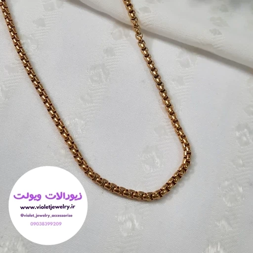 زنجیر گردنبند  مردانه اسپرت ونیزی ساچمه ای استیل آبکاری شده 60 سانتی  قابل سفارش در سایز های کوتاهتر