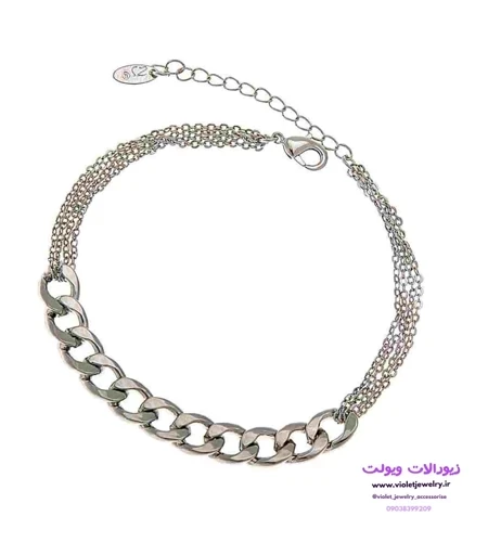 دستبند زنانه استیل دستساز ترکیبی کارتیر کد 1403