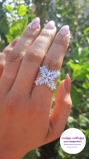 انگشتر نقره زنانه نگین گندمی طرح ضربدری  مجلسی وزن 5.5 گرم کد 0412