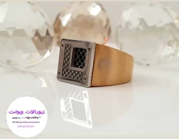 انگشتر مردانه استیل دو رنگ کد 50028