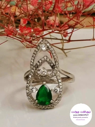 انگشتر نقره زنانه وزن 5.7 گرم نگین مخراج ایتالیایی کد0422