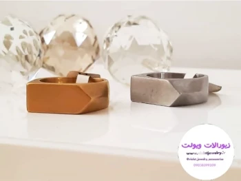 انگشتر مردانه اسپرت استیل ساده طلایی و نقره ای کد 50019