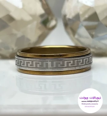 انگشتر حلقه استیل اسپرت مردانه طرح ورساچه کد 3042