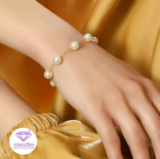 دستبند مرواریدی زنانه | کد 6032