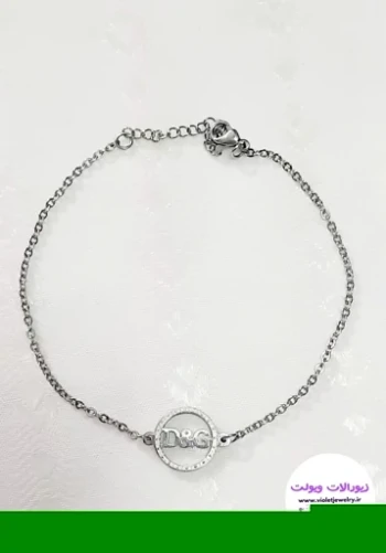 دستبند زنانه D&Gجنس استیل رنگ نقره ای کد 1386