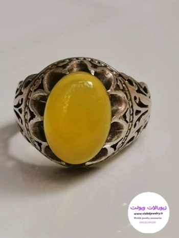 انگشتر مردانه نقره وزن 7.3 شرف الشمس سنگ اصل 💎 کد 307