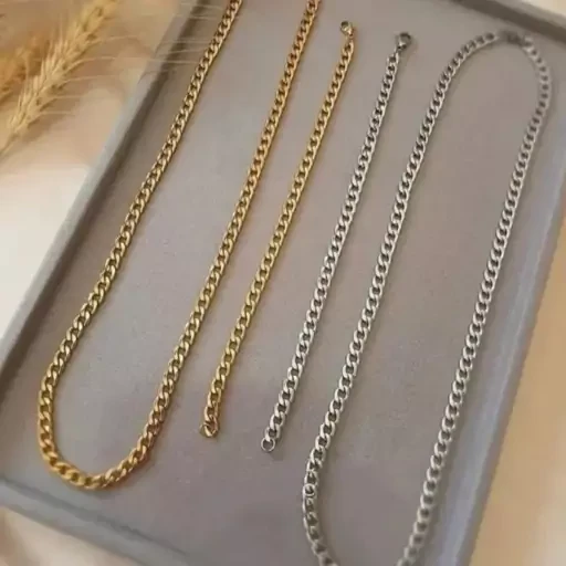 ست مردانه کارتیر استیل رنگ ثابت طلایی و نقره ای