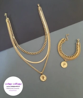 نیم ست زنانه 3لاین الیزابت جنس استیل رنگ ثابت کد 2018