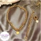 ست زنانه ترکیبی کارتیر طلایی با آویز سکه  کد 1968