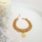 دستبند استیل زنانه دو لاین کارتیر و آویز الیزابت ( ویولت گالری) کد 1325