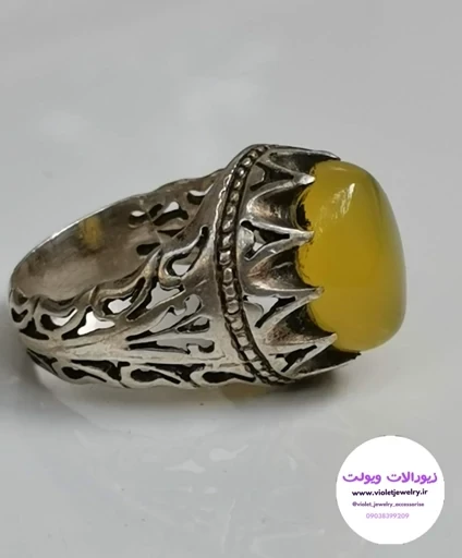 انگشتر مردانه نقره وزن 7.3 شرف الشمس سنگ اصل 💎 کد 307