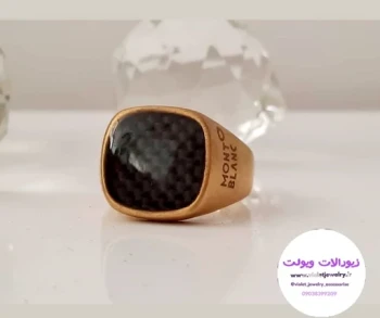 انگشتر مردانه طلایی استیل برند مونت بلانس کد 50027